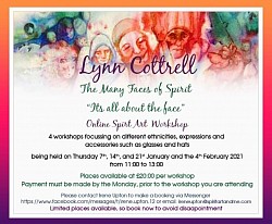Next online workshops Jan + Feb the many faces by Spirit by Lynn Cottrell