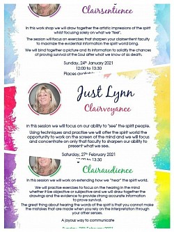 Next online workshops Jan + Feb based on 3 of the 'Clairs' for the members of Lynns Creative Family.