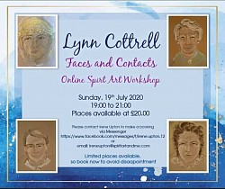 July2020 Online Spirit Art Workshop FACES AND CONTACTS - automatic drawing by Lynn Cottrell