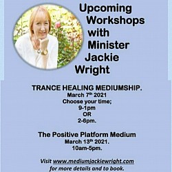 Next online workshops March Trance Healing + Platform Medium by Jacky Wright