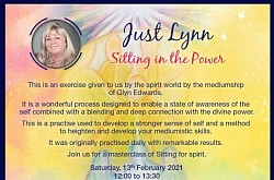 Next online Masterclass Febr Sitting for Spirit called Sitting in the Power by Lynn Cottrell