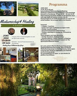 Mediumschap en healing 4-daagse All-inn Danielle Nijhuis en Greetje Grootjans in Klooster Denekamp     Juni 2022
